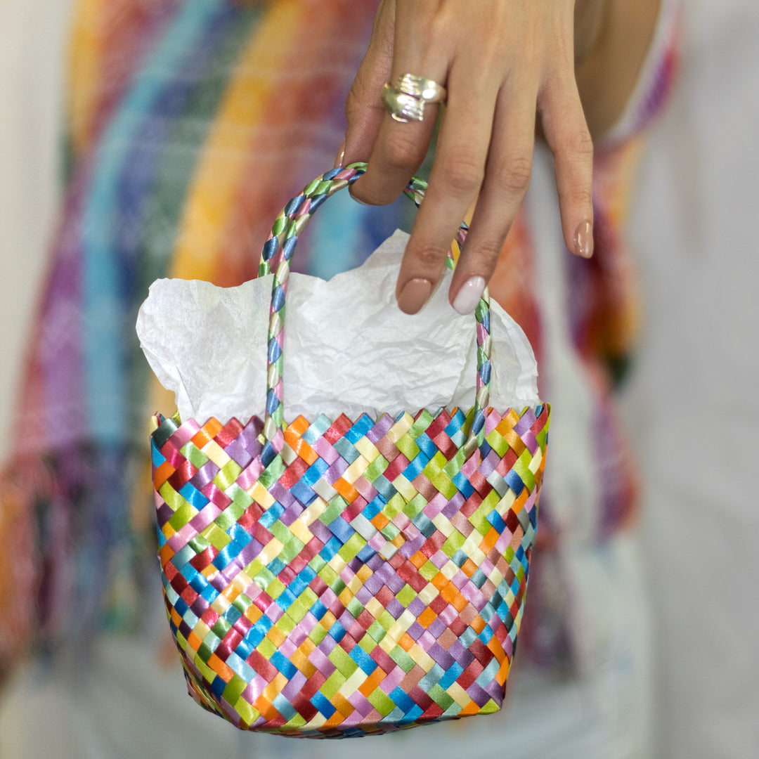 Bolsas Tejida Paja Plástico